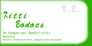 kitti bodocs business card